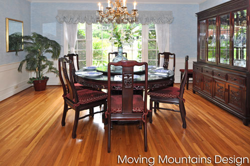 Traditional Chinese dining table in luxury Arcadia home after staging