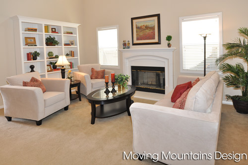 Rosemead Home Staging Living Room with white couches
