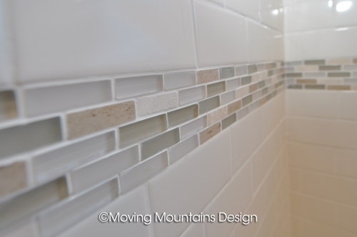 Bathroom tile detail in real estate photography