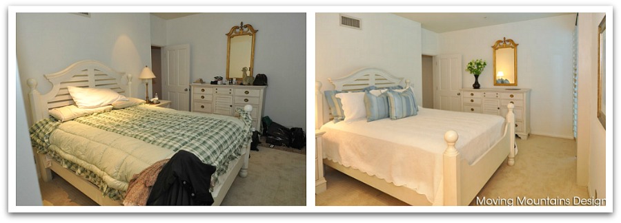 Pasadena Condo Bedroom before and after house staging