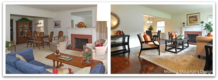 South Pasadena Livingroom before and after home staging