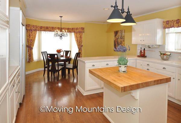 Yellow Arcadia kitchen real estate staging by Arcadia home stagers 