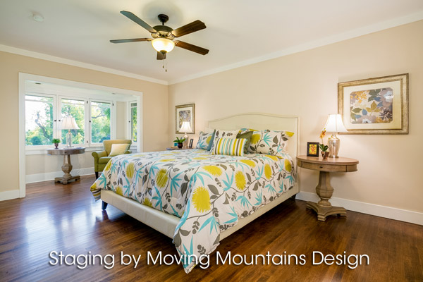 Master bedroom home staging in Pasadena CA