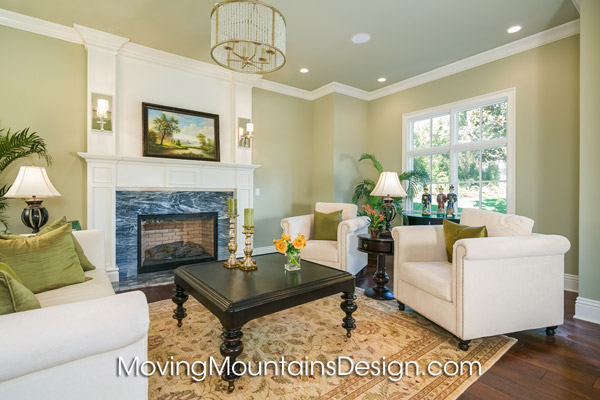 Home staging Arcadia luxury estate staged living room