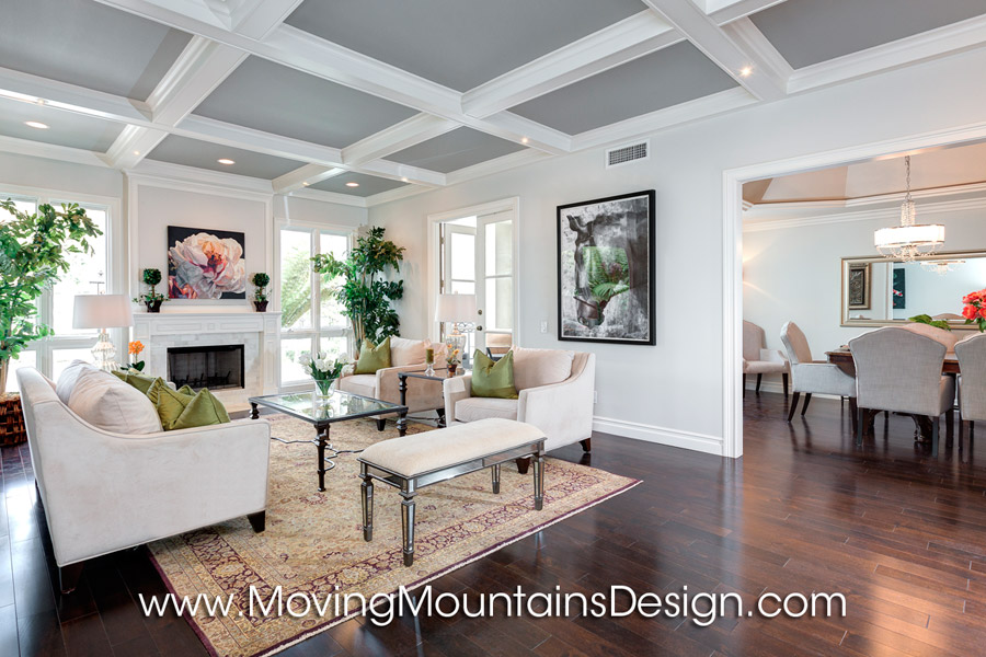 Los Angeles Luxury Condo Living Room and Dining Room Staging