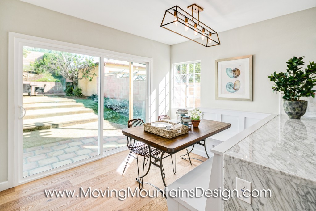 Los Angeles breakfast banquette home staging