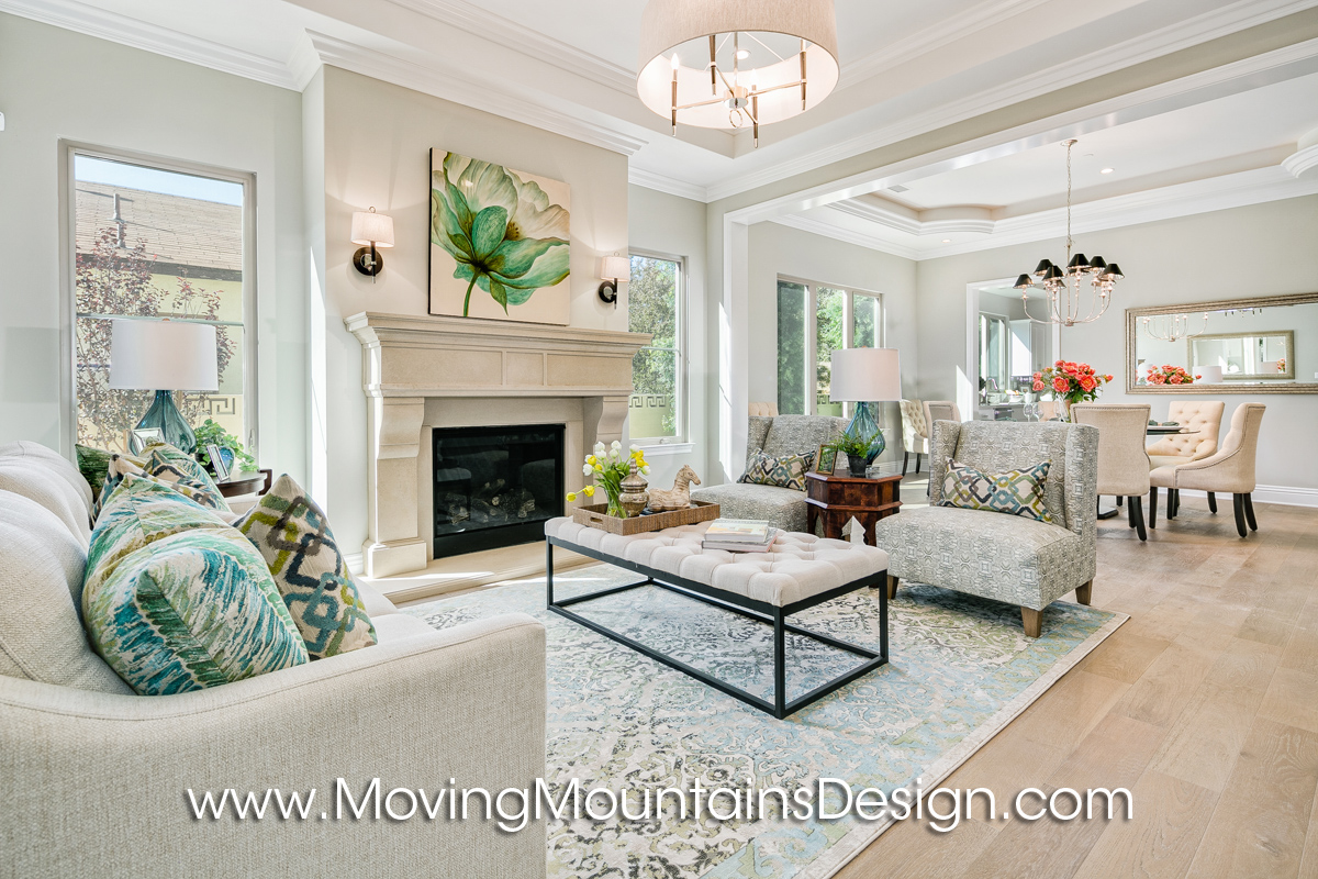 Beautiful Monrovia New Construction Living Room Staging