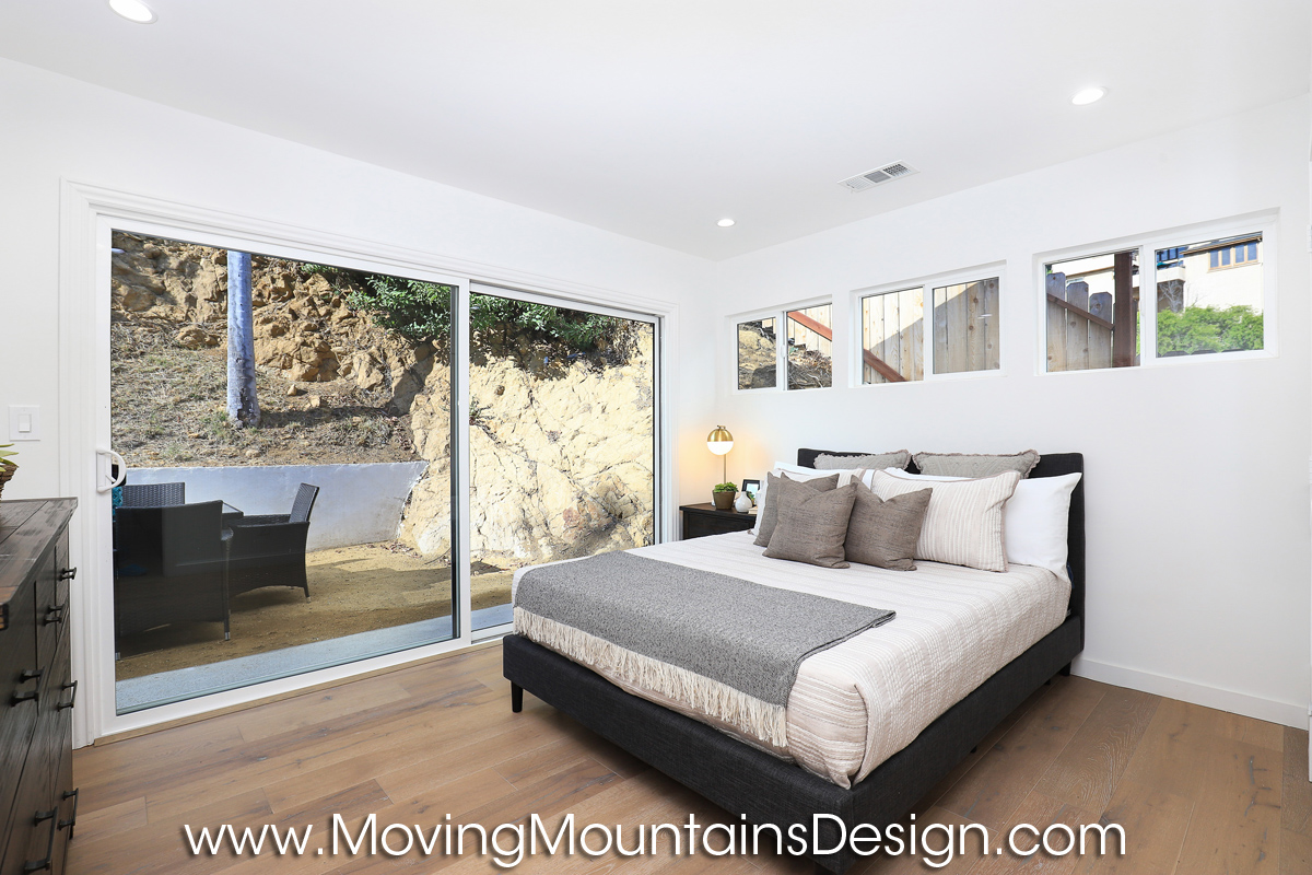 Hollywood Hills home staging guest bedroom