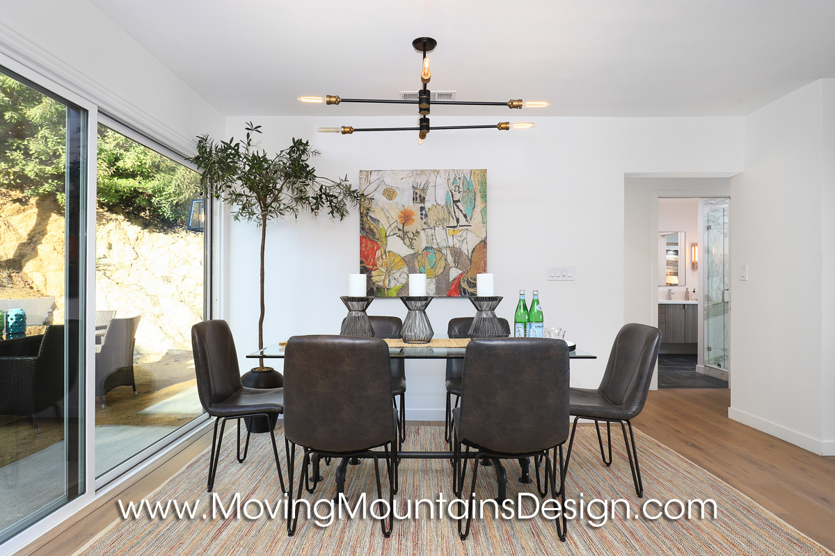 Hollywood Hills home staging dining area