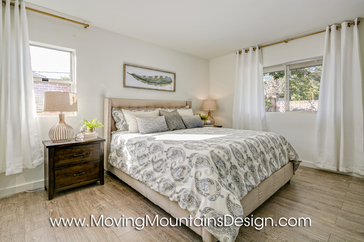 Guest bedroom Pasadena home staging 