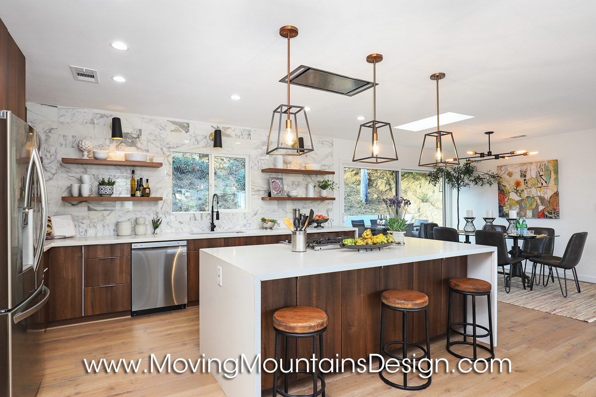 Cool kitchen in Hollywood Hills home staging project