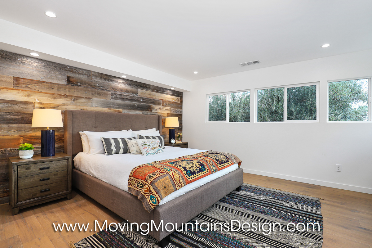 Hollywood hills master bedroom home staging