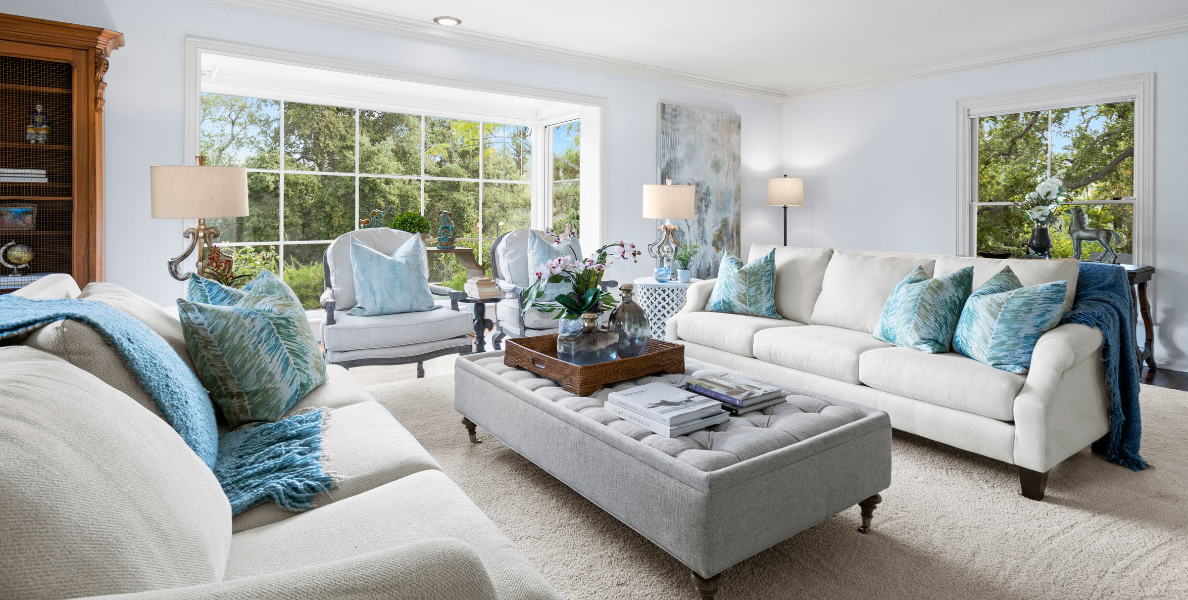 Pasadena Estate Living Room Home Staging